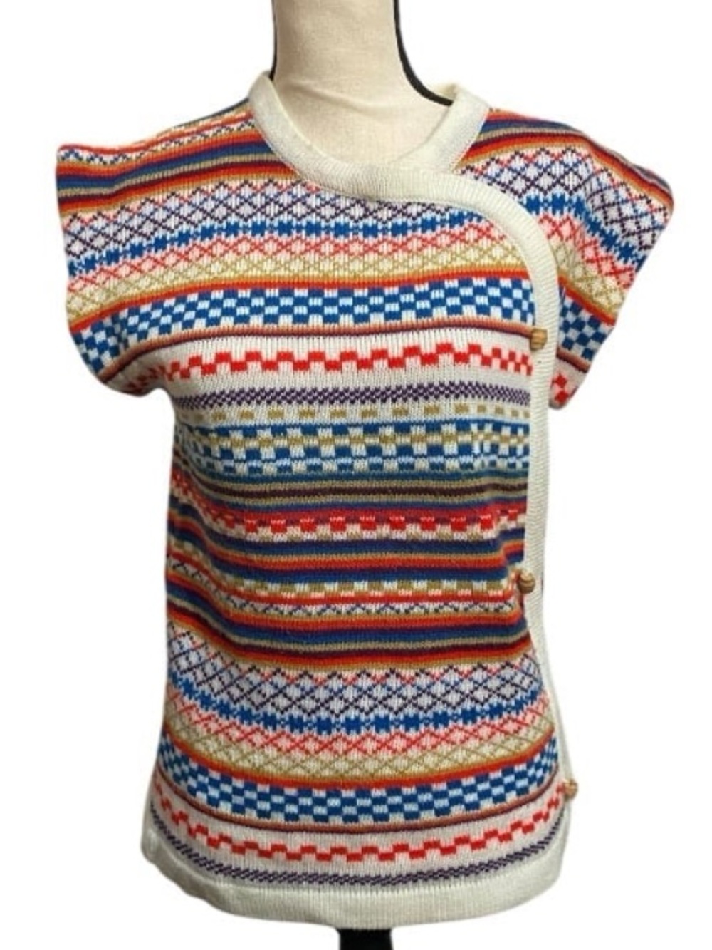 Colorful Vintage 100% Acrylic Womens Sweater sz L